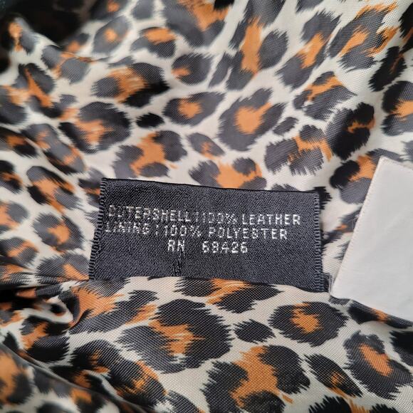 Vintage Wilsons Leather Jacket Medium Black 90s Y2K Collared Mid Length Minimal - Picture 12 of 14